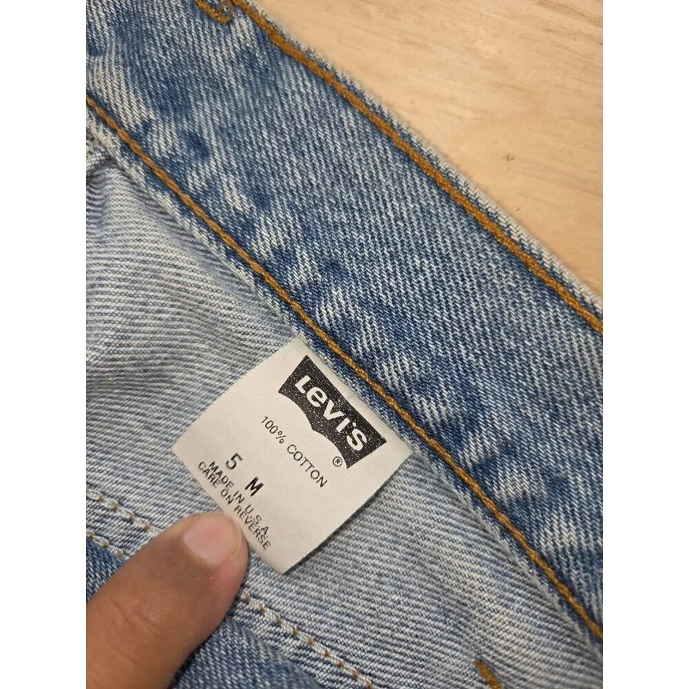 Levi's Vintage Women's 5 Fits 25" 17501 High Rise Tapered Mom Jeans Made USA 90s - Picture 5 of 6
